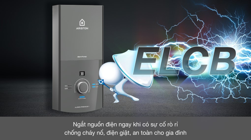 Máy nước nóng trực tiếp Ariston 4500W AURES PREMIUM+ 4.5P