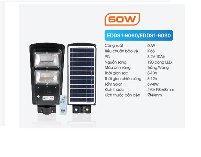 EDDS1-6060 Đèn đường năng lượng 60w as trắng ELINK