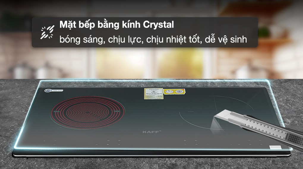 KF-073IC Bếp âm kính 01 từ + 01 hồng ngoại KAFF