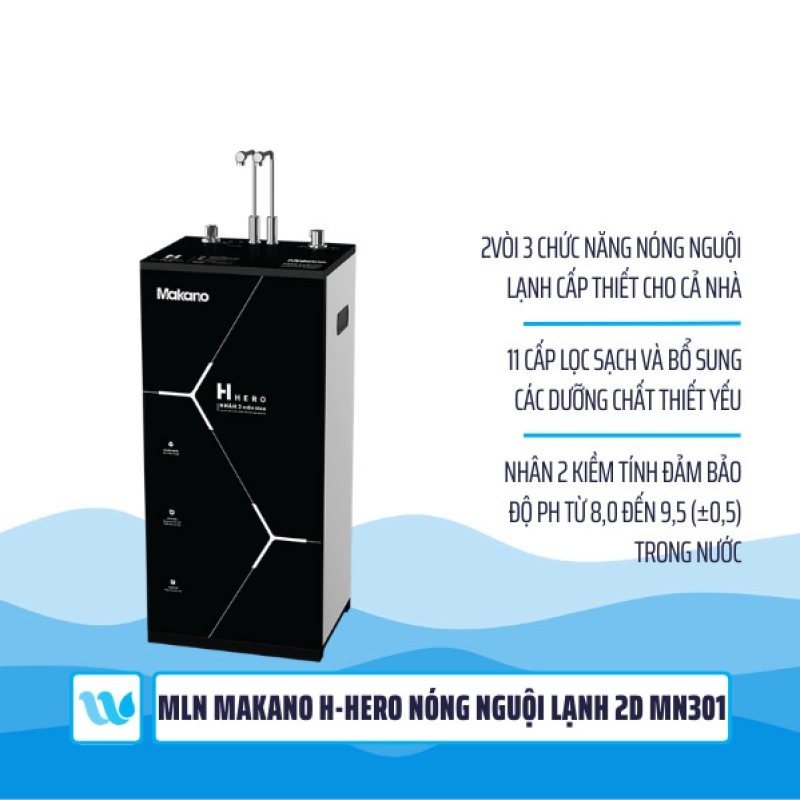 Máy lọc nước nóng - lạnh - nguội 11 cấp H - Hero MN301 MAKANO