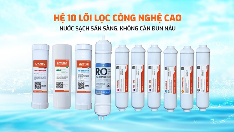 Máy lọc nước RO nguội Livotec 10 cấp Karofi - LVT - 606