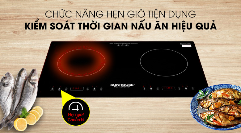 Bếp từ đôi lắp âm Sunhouse SHB9101