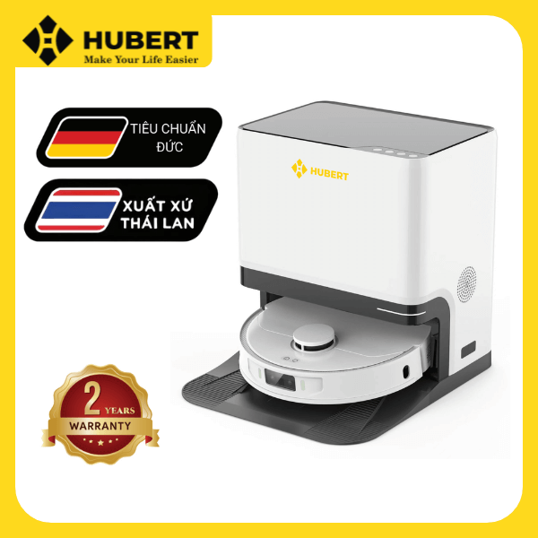 Robot Tự Động Giặt Giẻ Lau Của Đức Hubert HB-S79 AI Camera Lau Nhà Hút Bụi, diệt khuẩn