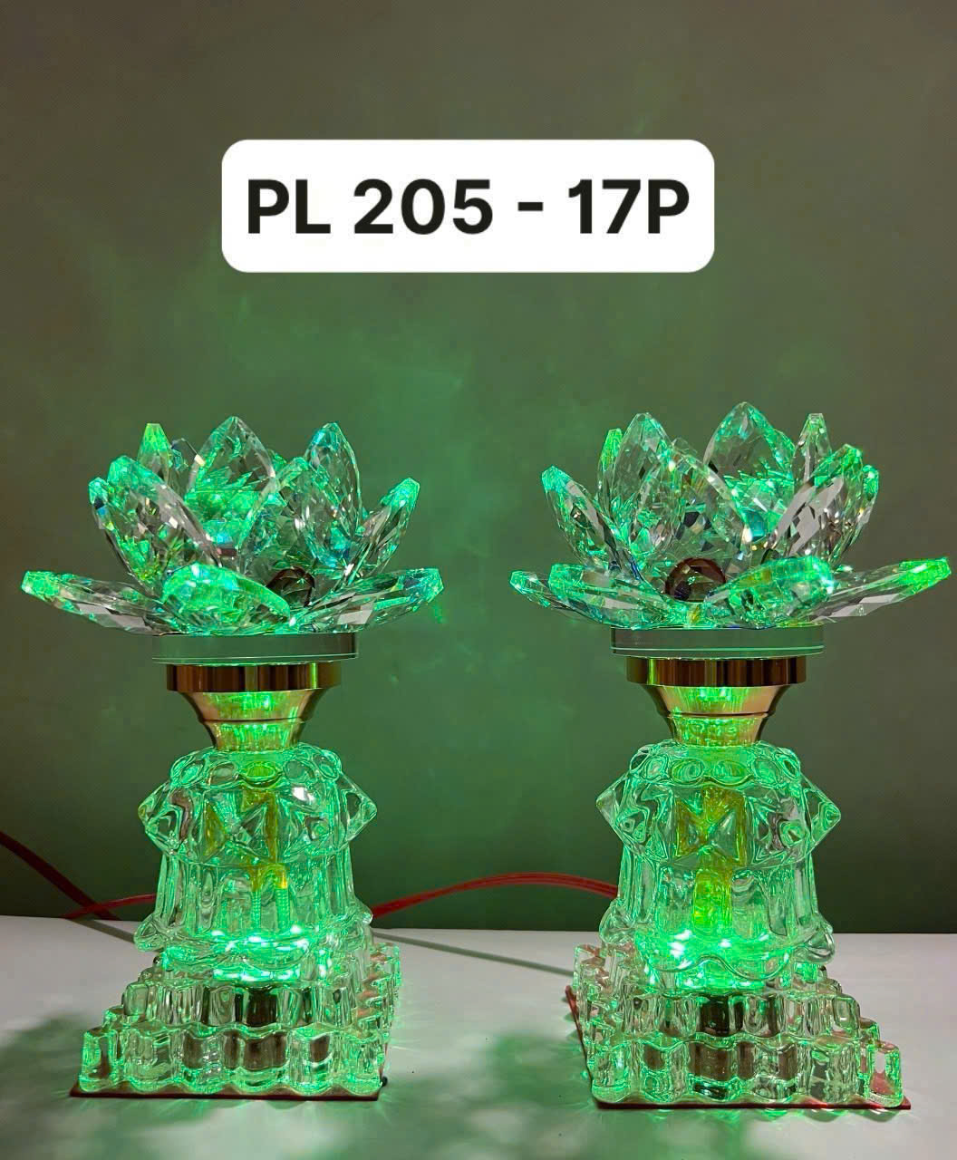Đèn thờ pha lê hoa sen PL 205 - 17P