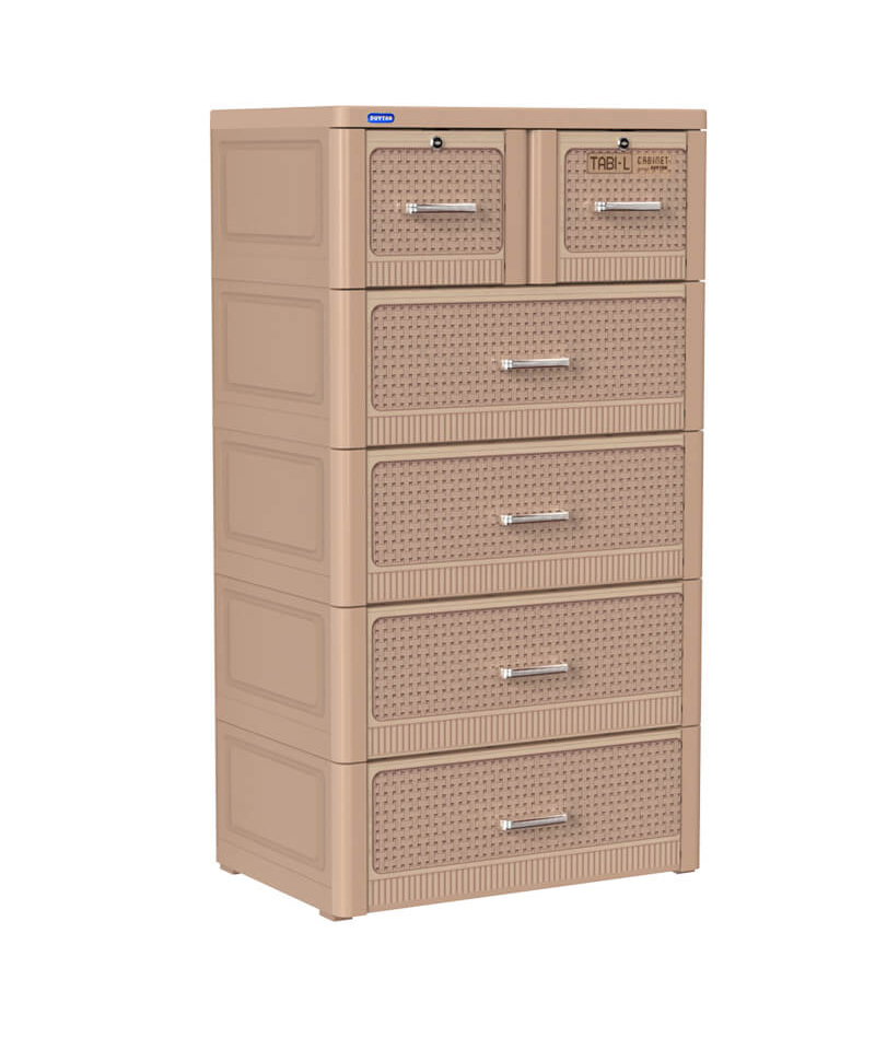 Tủ nhựa Duy Tân Tabi-L 5 ngăn (nâu đan)