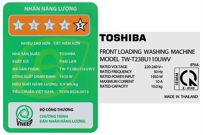 Máy giặt Toshiba Inverter 10 kg TW-T23BU110UWV(MG)
