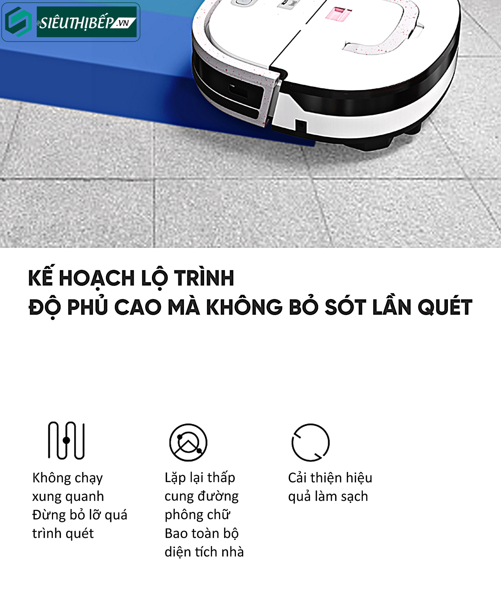 Robot hút bụi lau nhà Hubert HB-S66W - Tự Động Giặt Giẻ Của Đức
