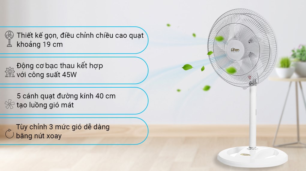 Quạt đứng Lifan 5 cánh Đ-616A 45W