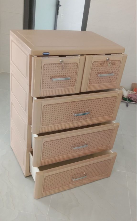 Tủ nhựa Duy Tân Tabi-L 5 ngăn (nâu đan)