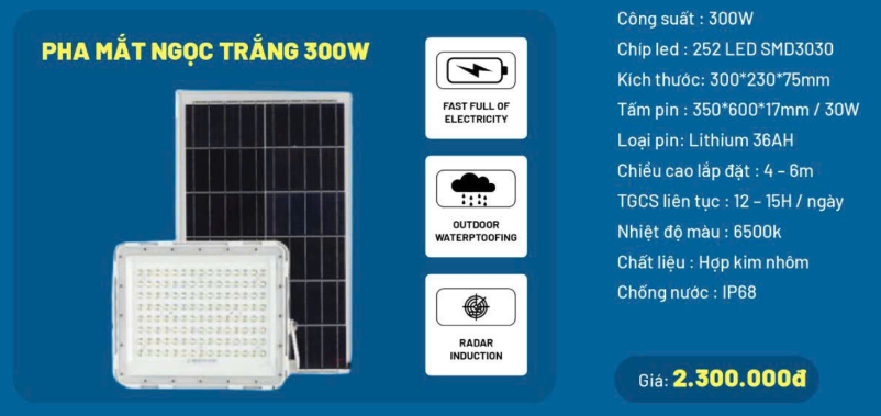 Đèn NLMT pha mắt ngọc 300W