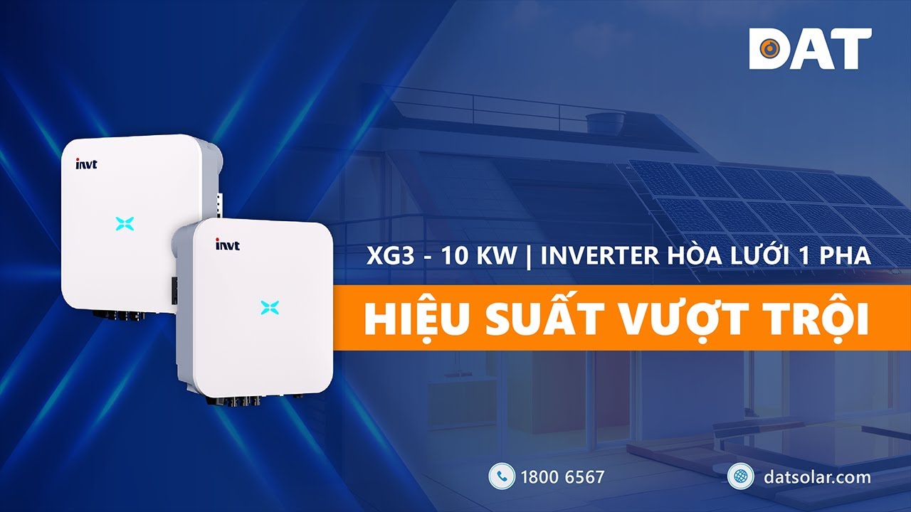 Điện NLMT Hòa Lưới Bám Tải 1 Pha 10KW Inverter INVT