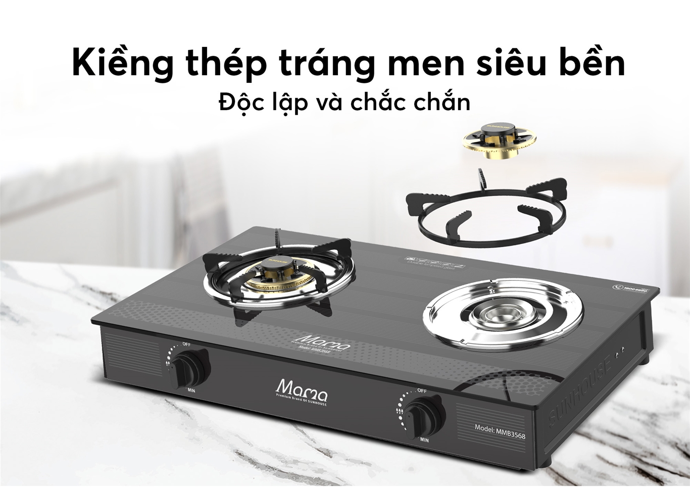 Bếp gas dương kính Sunhouse Mama MMB3568