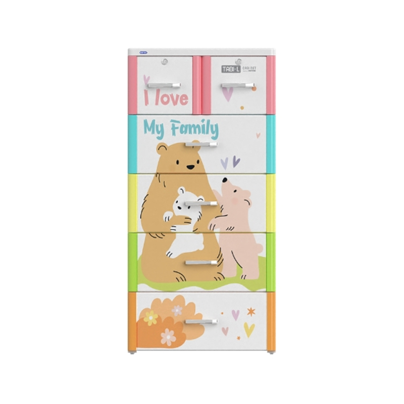 Tủ nhựa Duy Tân Tabi-L 5 ngăn (gia đình Gấu)