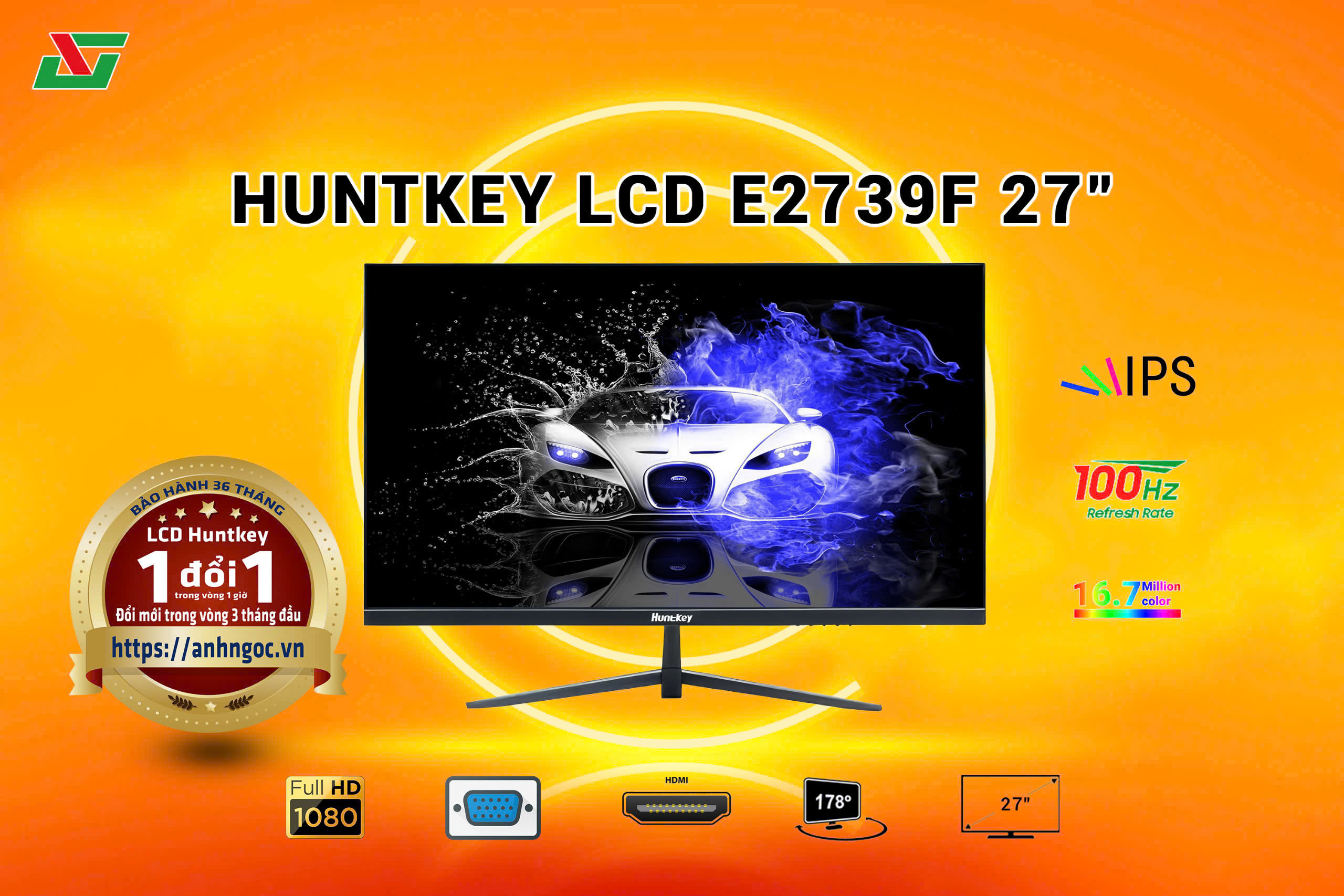 Màn hình Huntkey E2739F 27" IPS FHD 100Hz
