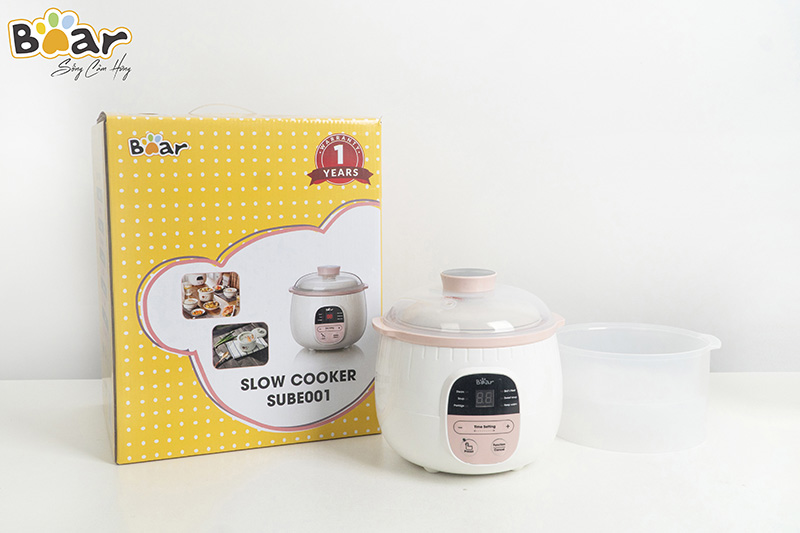 Nồi nấu cháo chậm Bear 0,8 Lít