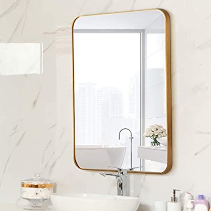 Gương 45x60cm viền nhôm vàng DKT