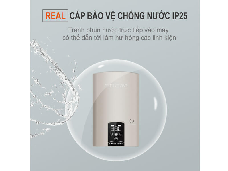 Máy nước nóng trực tiếp có bơm trợ lực OTTOWA TH45P02