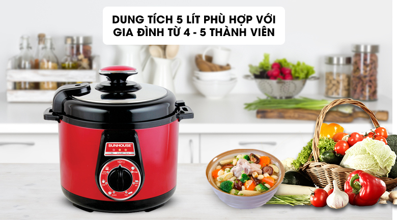 Nồi áp suất điện Sunhouse SHD-1552 5 lít
