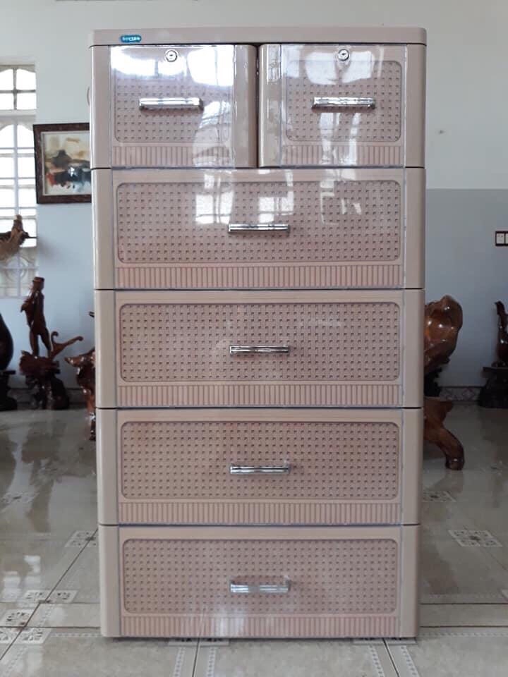 Tủ nhựa Duy Tân Tabi-L 5 ngăn (nâu đan)
