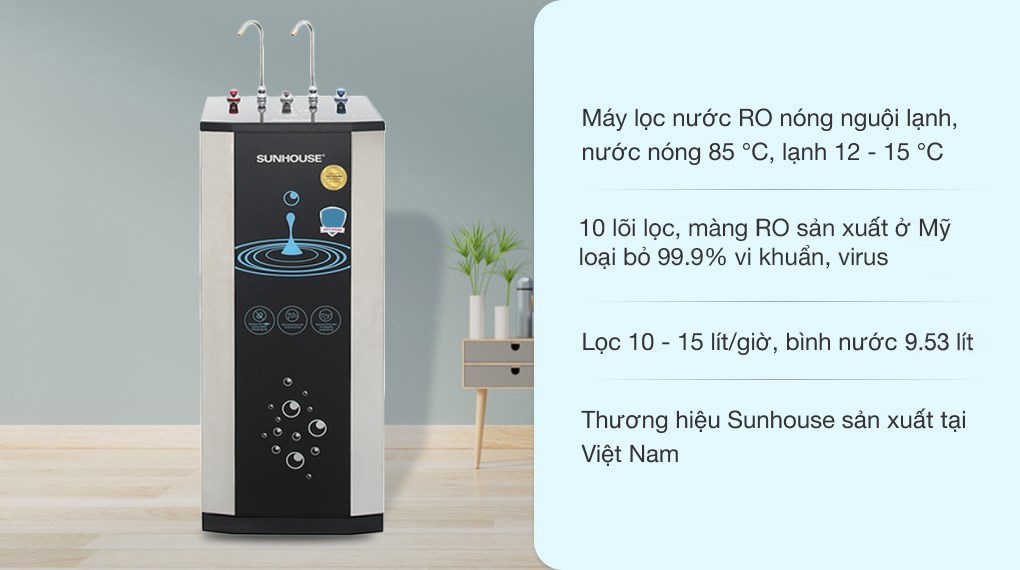 Máy lọc nước RO nóng lạnh Sunhouse SHR76210CK
