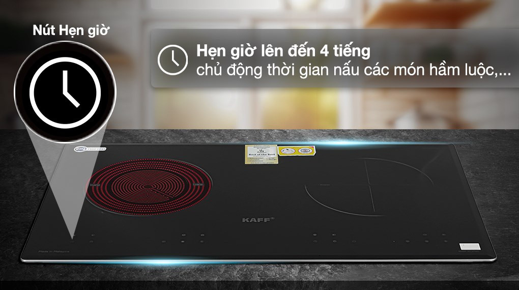 KF-073IC Bếp âm kính 01 từ + 01 hồng ngoại KAFF