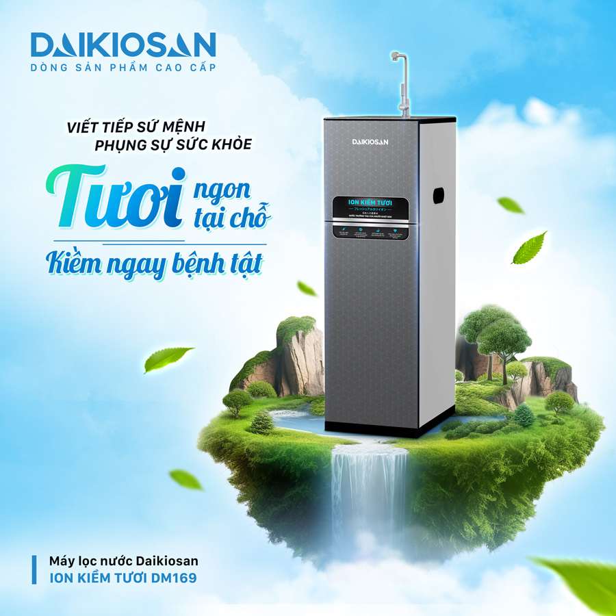 Máy lọc nước ion kiềm tươi Daikiosan DN169