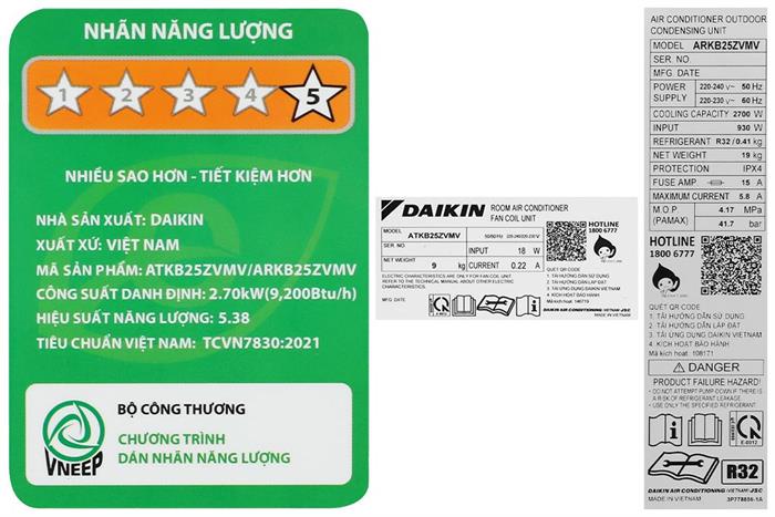 Máy lạnh Daikin Inverter 1 HP F/ATKB25ZVMV
