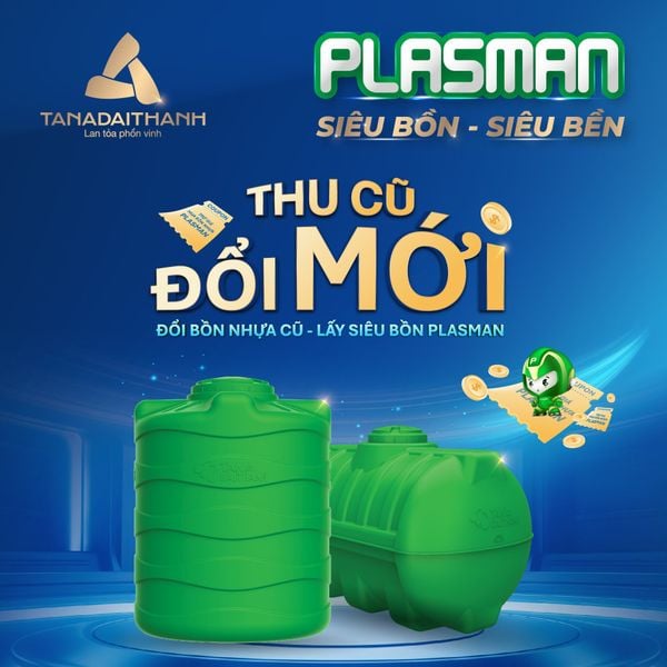 Bồn nhựa Đại Thành Plasman 1.000N-xanh