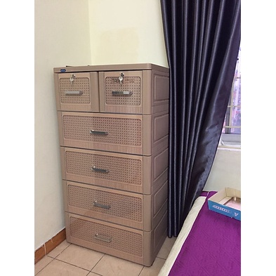 Tủ nhựa Duy Tân Tabi-L 5 ngăn (nâu đan)