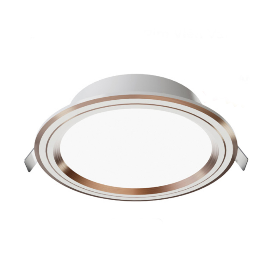 LED Downlight Panasonic 9W, Color Rim - Gold - 6500k - Trắng