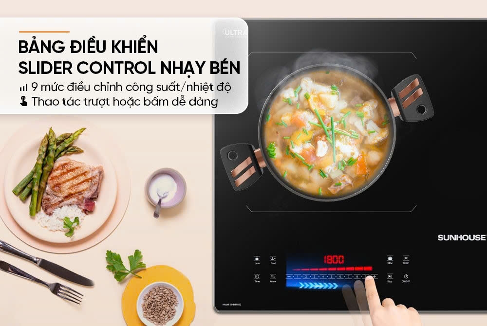 Bếp đôi điện từ Sunhouse SHB81022 2000W