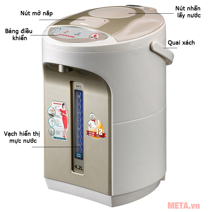 Bình thủy điện Sunhouse SHD1542 4.2 lít