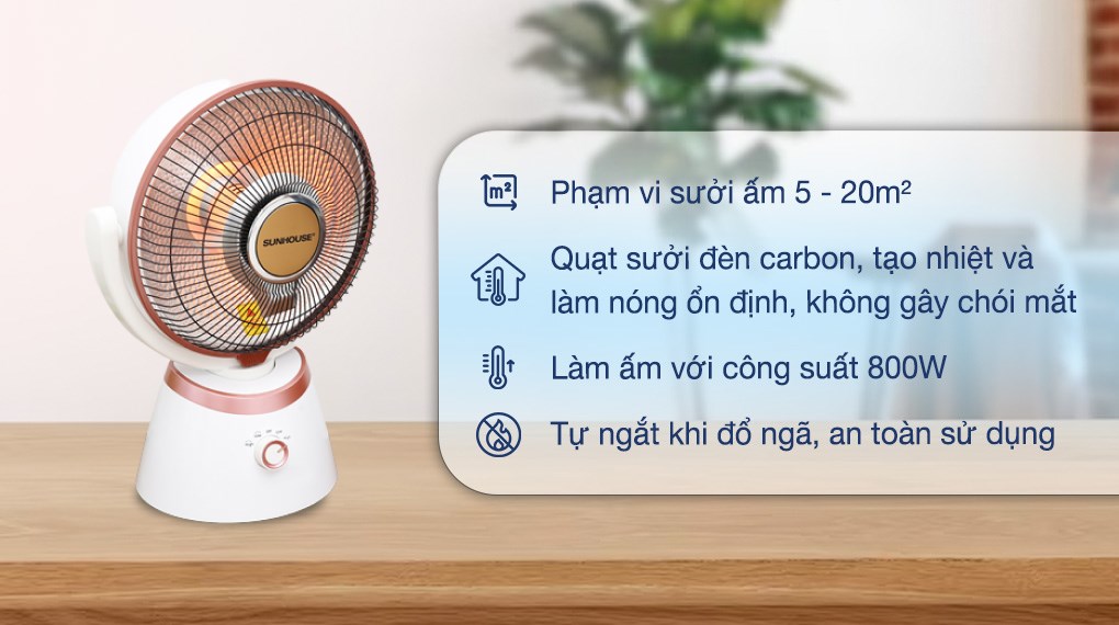 Quạt sưởi carbon Sunhouse SHD7008