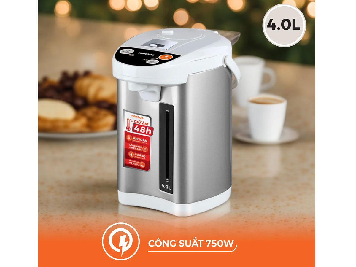 Bình thủy điện Nanoco NETF400 - 4 lít
