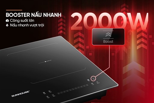 Bếp đôi điện từ Sunhouse SHB81022 2000W