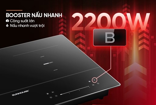 Bếp đôi điện từ Sunhouse SHB82012 2200W