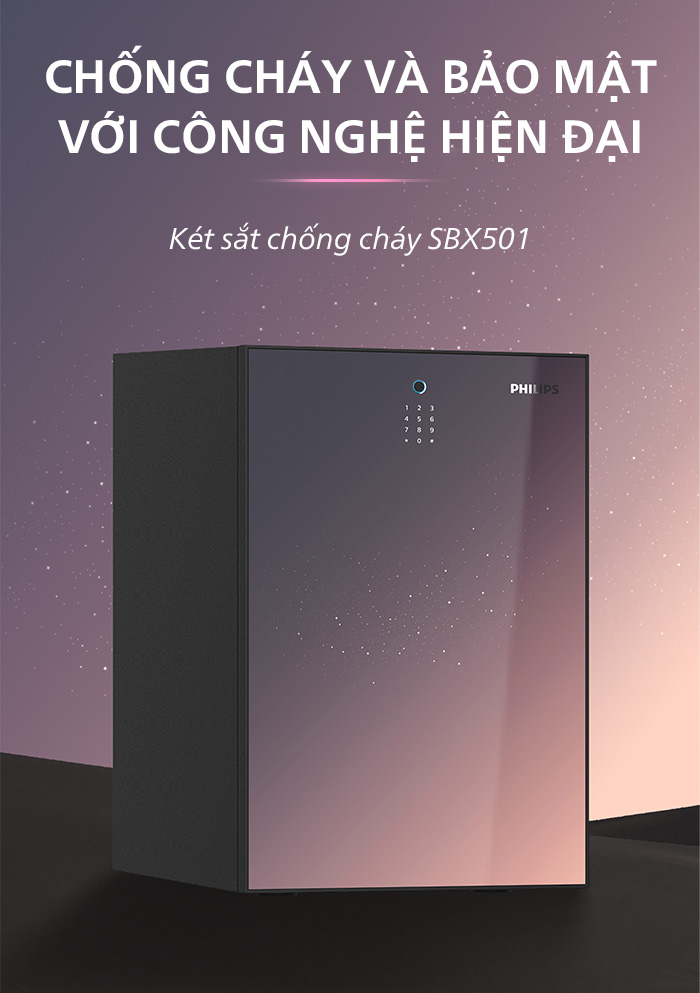 Két sắt nhập khẩu cao cấp chống cháy Philips SBX501-7C0