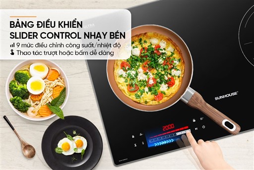 Bếp đôi điện từ Sunhouse SHB82022 2200W