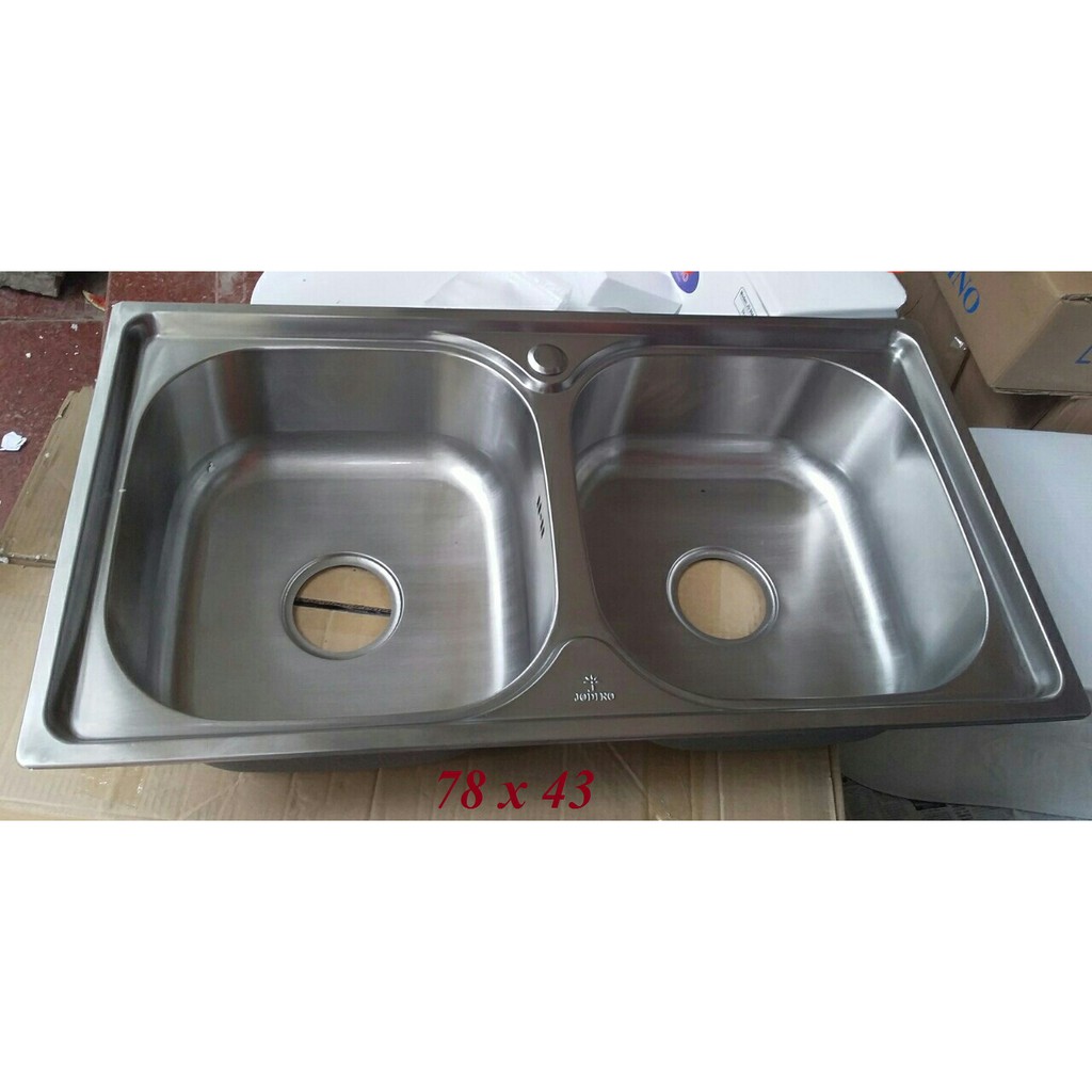 Chậu inox dập 78x43