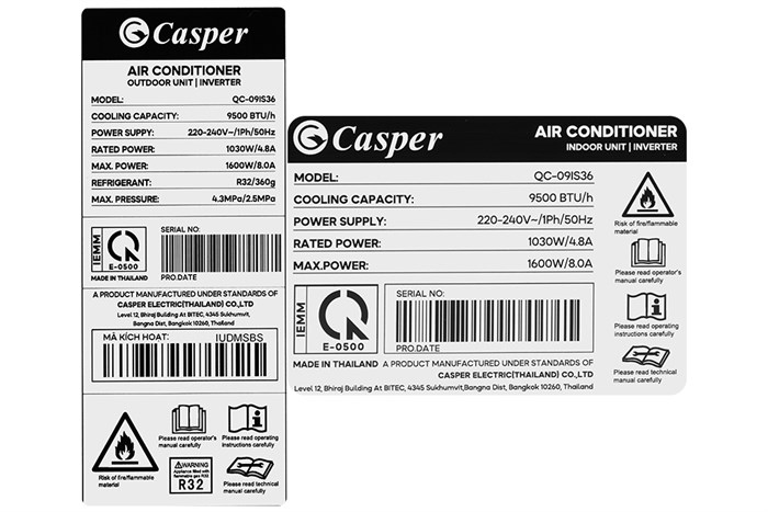 Máy lạnh Casper Inverter 1 HP QC-09IS36