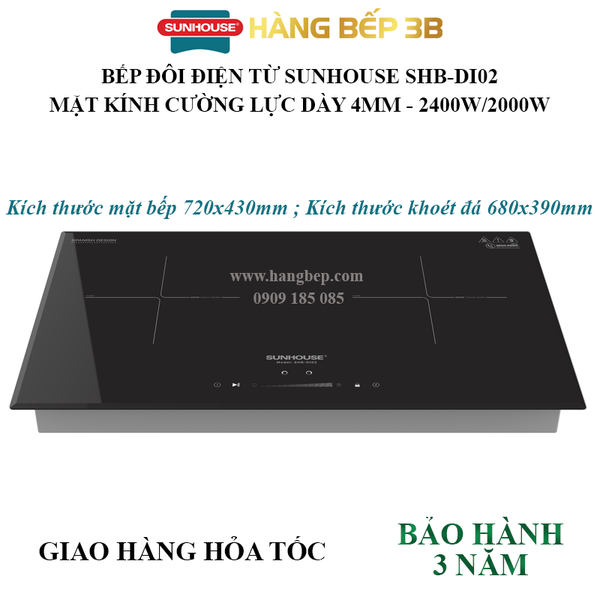 Bếp từ đôi Sunhouse SHB-DI02