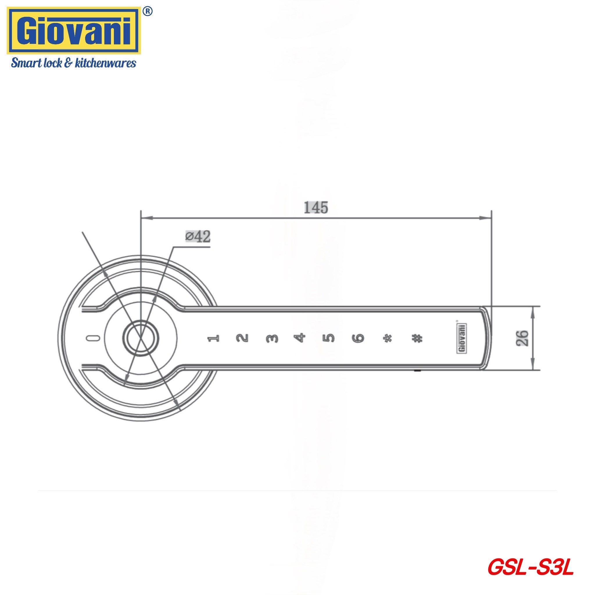 KHÓA VÂN TAY THÔNG MINH GIOVANI GSL-S3