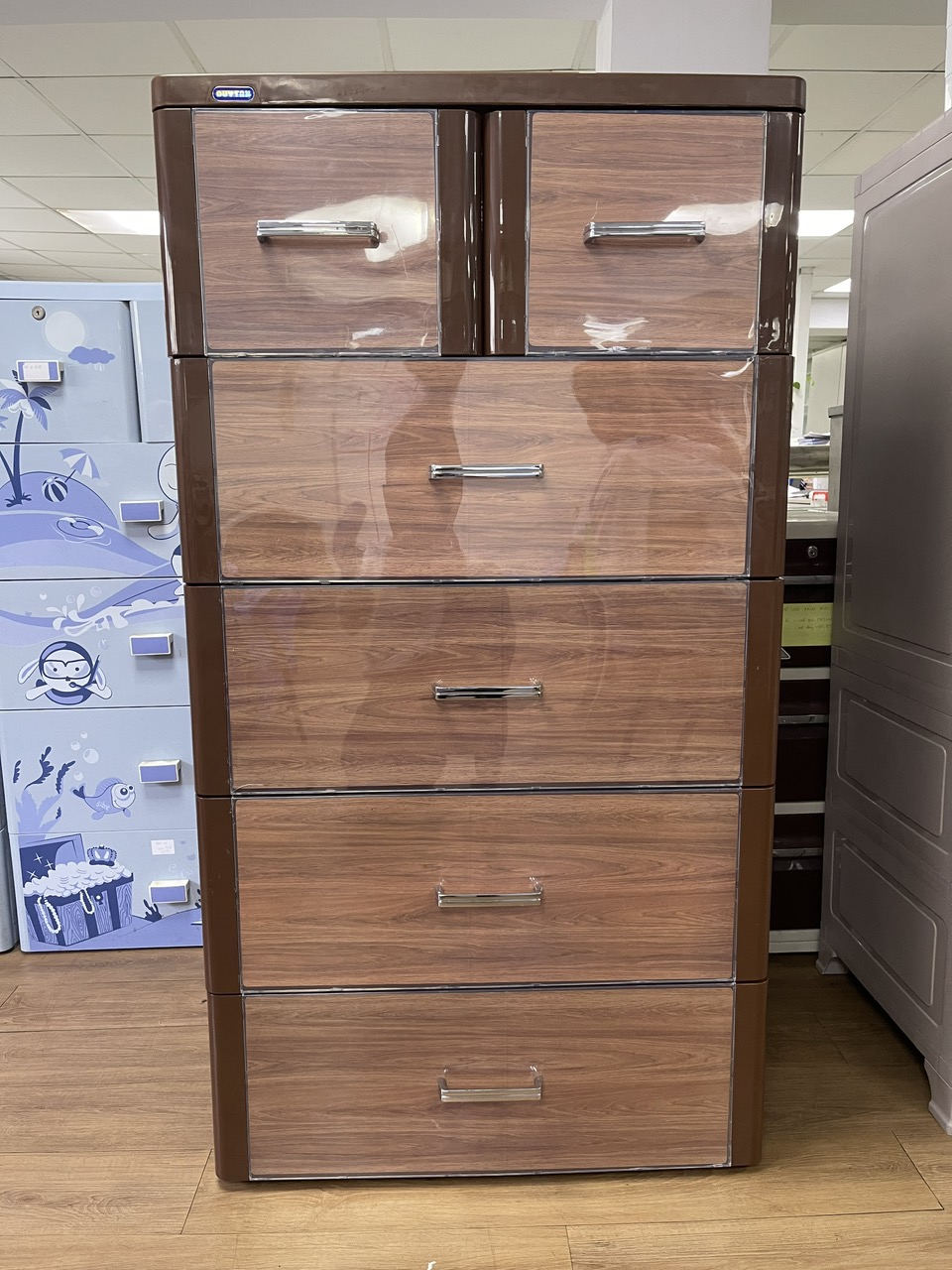 Tủ nhựa Duy Tân Tabi L 5 tầng Nâu Gỗ 