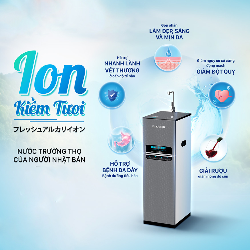 Máy lọc nước ion kiềm tươi Daikiosan DN169