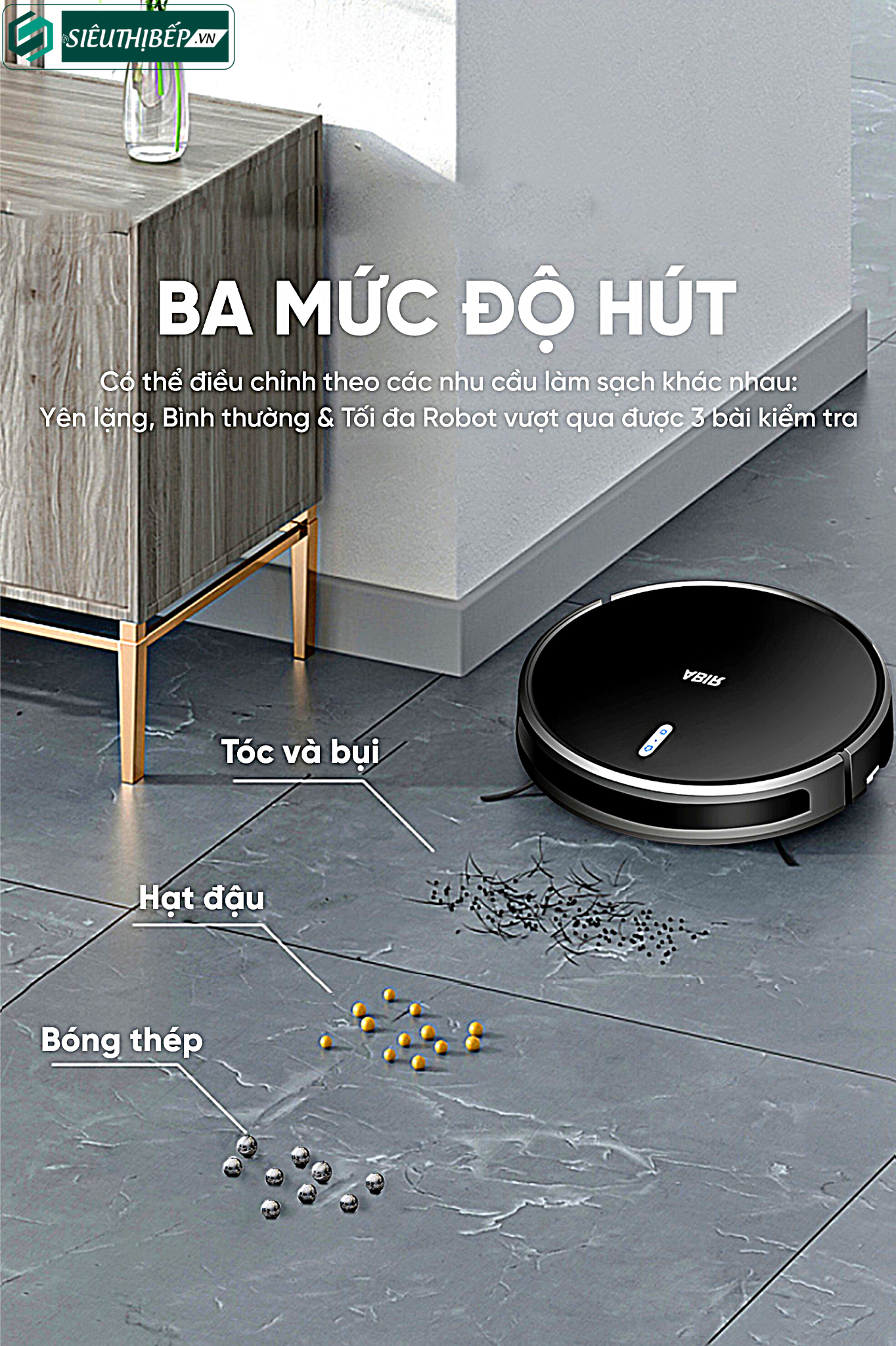 Robot hút bụi lau nhà Hubert HB-A68 Plus Black