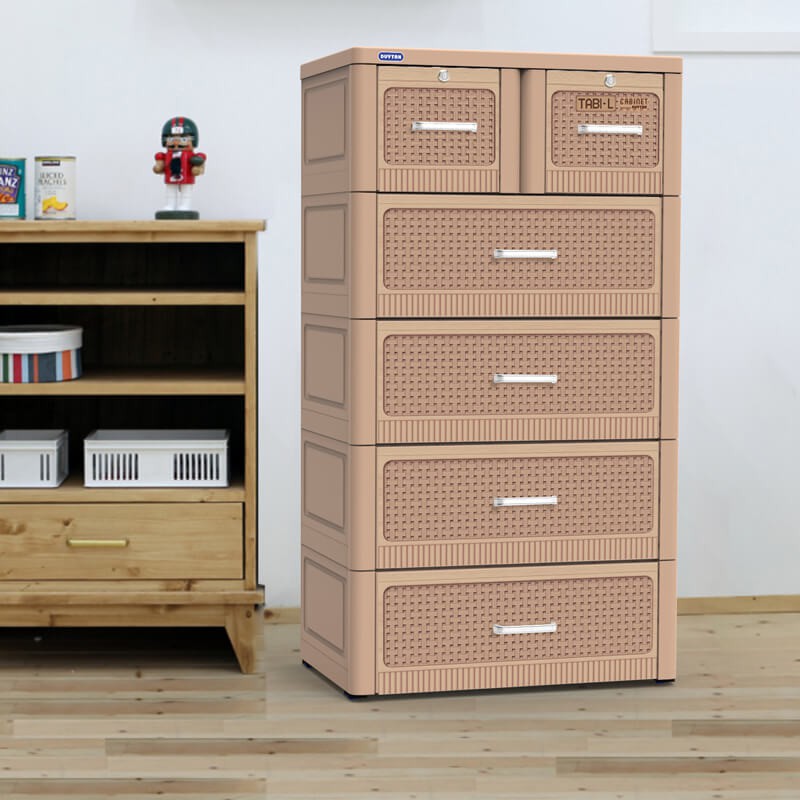 Tủ nhựa Duy Tân Tabi-L 5 ngăn (nâu đan)