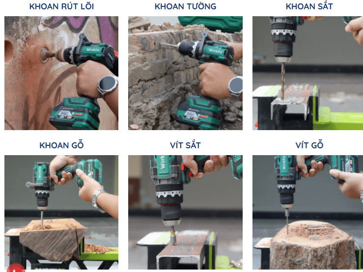 Máy khoan pin Workfix WF-ID160AK - 13mm