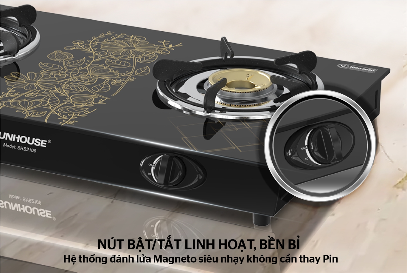Bếp gas dương kính Sunhouse SHB2106