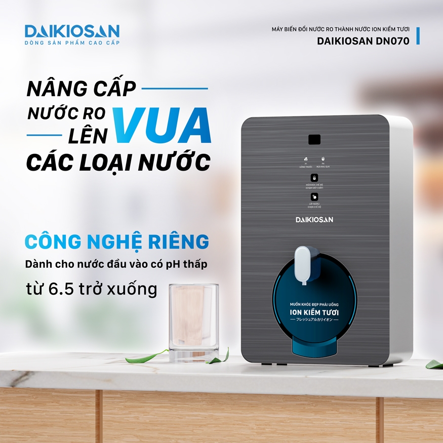 Máy biến đổi nước RO thành nước Ion kiềm tươi Daikiosan DN068