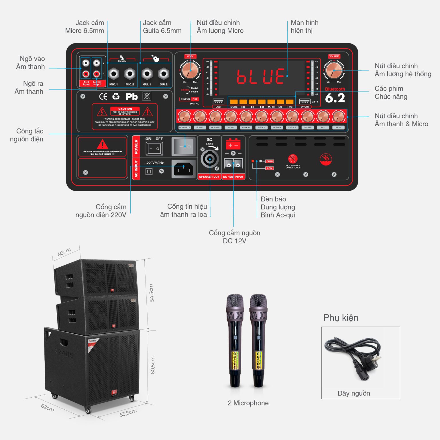Loa array di động Redsound R2405 Bass 5 tấc